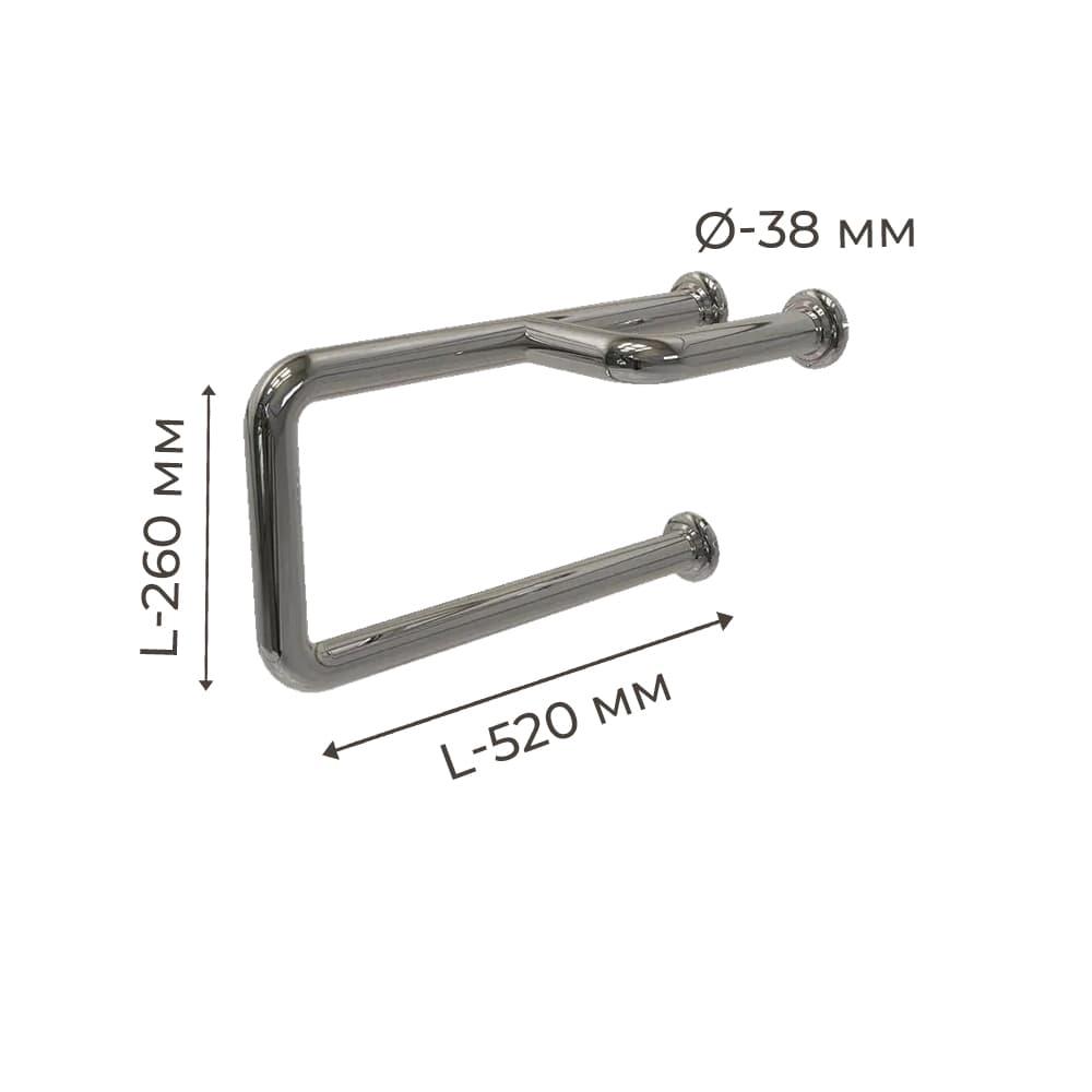 Поручень для людей з інвалідністю (МГН) настінний INVO для раковини бічний із нержавіючої сталі, фото 1