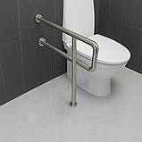 Поручень для людей з інвалідністю (МГН) правий і лівий підлоговий INVO для туалету з 2 опорами, фото 2