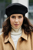 Берет "Віола" із розсипом каменів, колір чорний