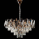 Люстра сучасна підвісна кришталева на 10 ламп E14 колір каркасу золотий VL-L3574/600/10 SG, фото 2