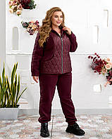 Жіночий батальний спортивний костюм куртка + штани фліс-полір + платівка
