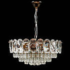 Люстра сучасна підвісна кришталева на 12 ламп E14 колір каркасу золотий VL-L9666/600/12 SG, фото 2