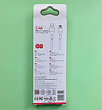 Кабель USB Data Lightning Apple iPhone, 2.4А, 1 метр, чорний, фото 3