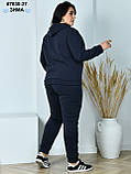 7830-27 Спортивний костюм жіночий на блискавці тринитка на флісі батал (4 од: 54,56,58,60), фото 2