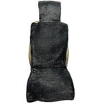 Хутряна накидка універсальний чохол - майка на переднє сидіння авто з овчини (Еко-хутро) сіра, фото 3