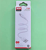 Кабель USB - штекер microUSB, 2.4А, білий, довжина 1 м