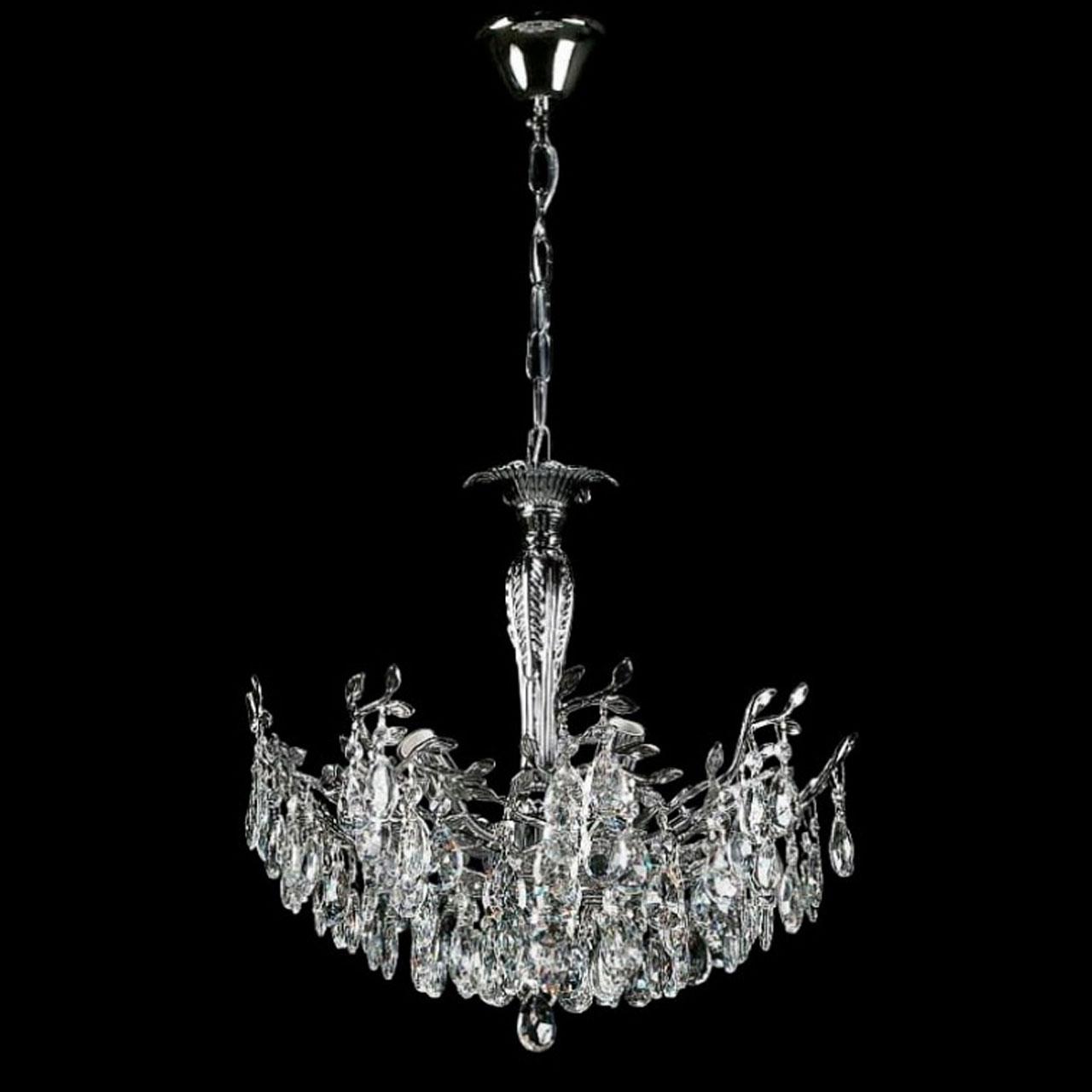 Люстра сучасна підвісна кришталева на 8 ламп E14 колір каркасу хром VL-L3585/8A SR, фото 1