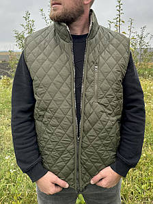 Жилетка-безрукавка з овчини стьобана хакі Унісекс (46–60 р.) – тепла, водонепроникна, з коміром-стійкою та блискавкою