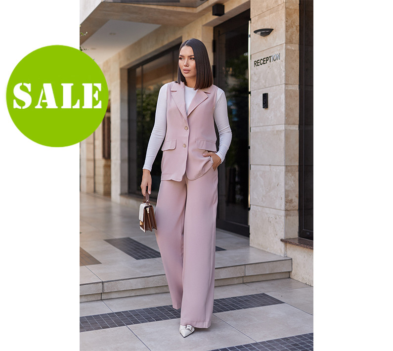 Жіночий брючний костюм з жилетом "Rakel" | Батал | Розпродаж моделі, фото 1