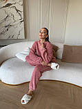 Тепла махрова піжама Teddy малинового кольору, пухнастий домашній костюм, фото 8