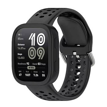 Комплект силіконовий для годинника Amazfit Bip 6 чорний (бампер + ремінець 22 мм)