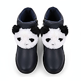 Сникерси зимние женские ботинки синие на молнии, фото 7