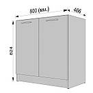 Тумба під мийку на кухню з Ламінованого ДСП Двохдверні кухонні тумби без стільниці 80 см, фото 6