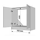 Тумба під мийку на кухню з Ламінованого ДСП Двохдверні кухонні тумби без стільниці 80 см, фото 7