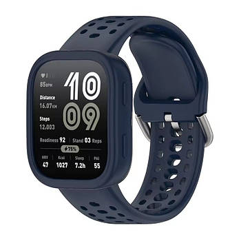 Комплект силіконовий для годинника Amazfit Bip 6 темно-синій (бампер + ремінець 22 мм)