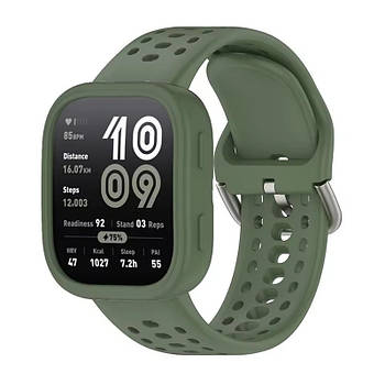 Комплект силіконовий для годинника Amazfit Bip 6 хакі (бампер + ремінець 22 мм)