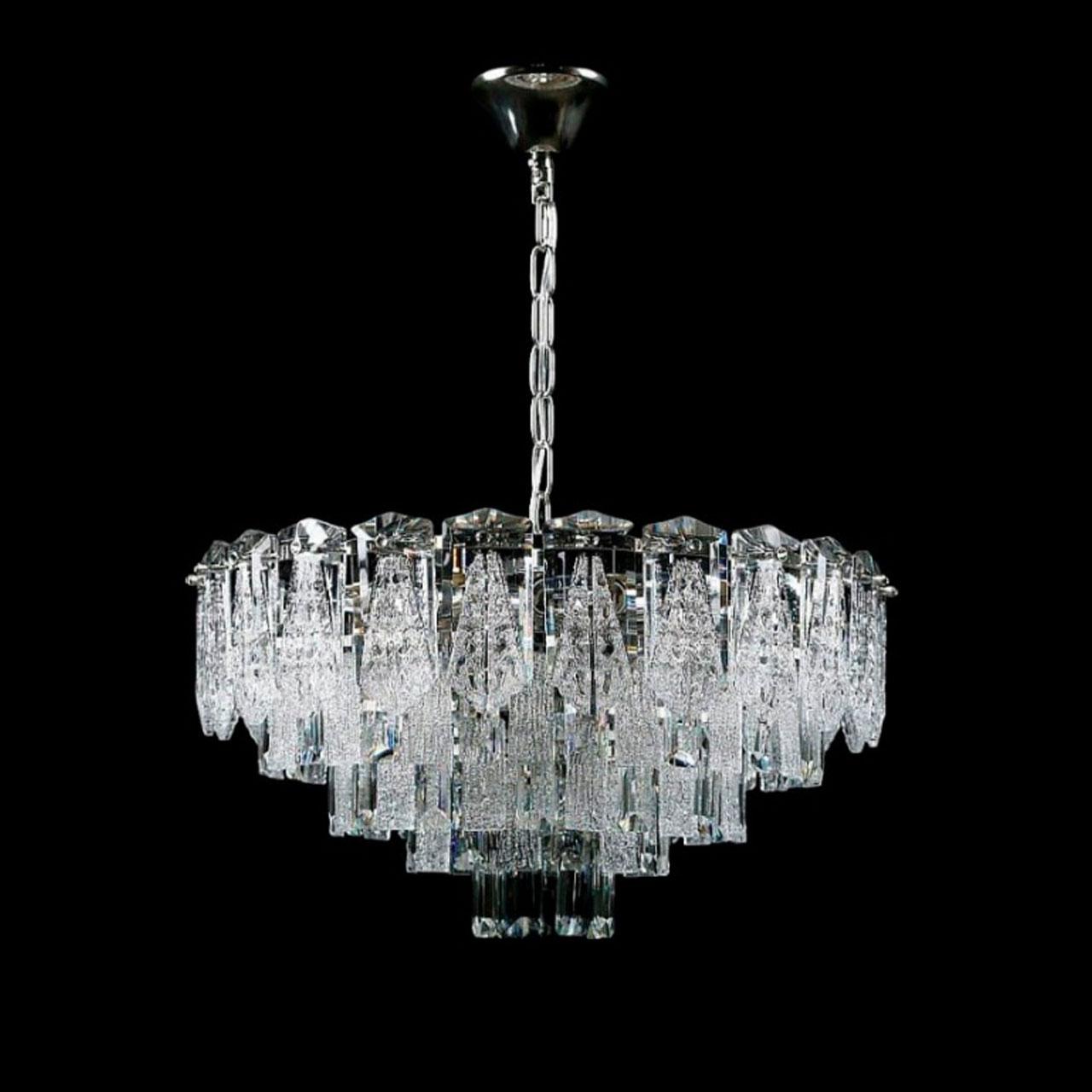 Люстра сучасна підвісна кришталева на 8 ламп E14 колір каркасу хром VL-L9643/400/8A SR, фото 1