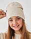 Шапка двошарова з відворотом для дівчаток, фото 5