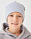 Шапка двошарова з відворотом для хлопчиків, фото 3