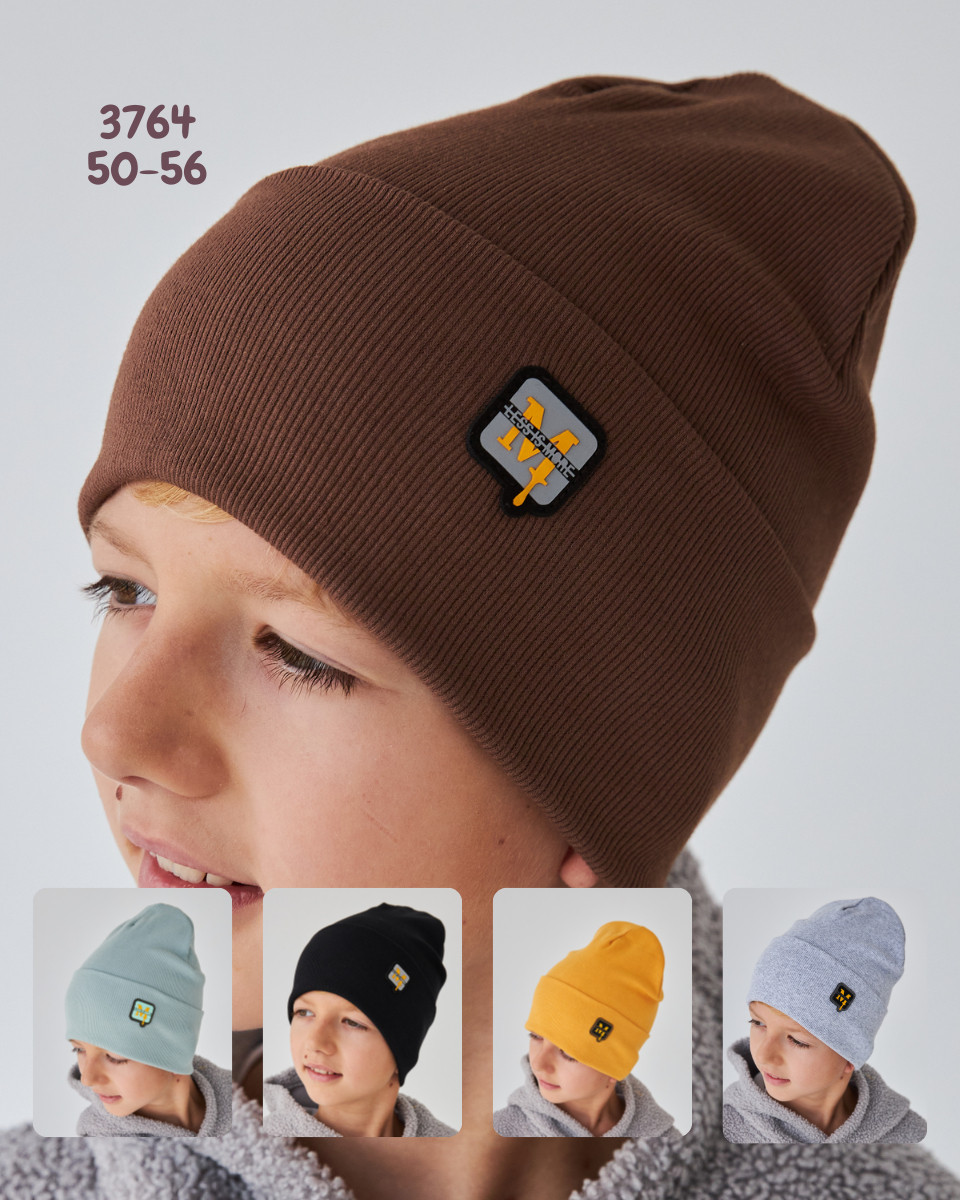 Шапка двошарова з відворотом для хлопчиків, фото 1