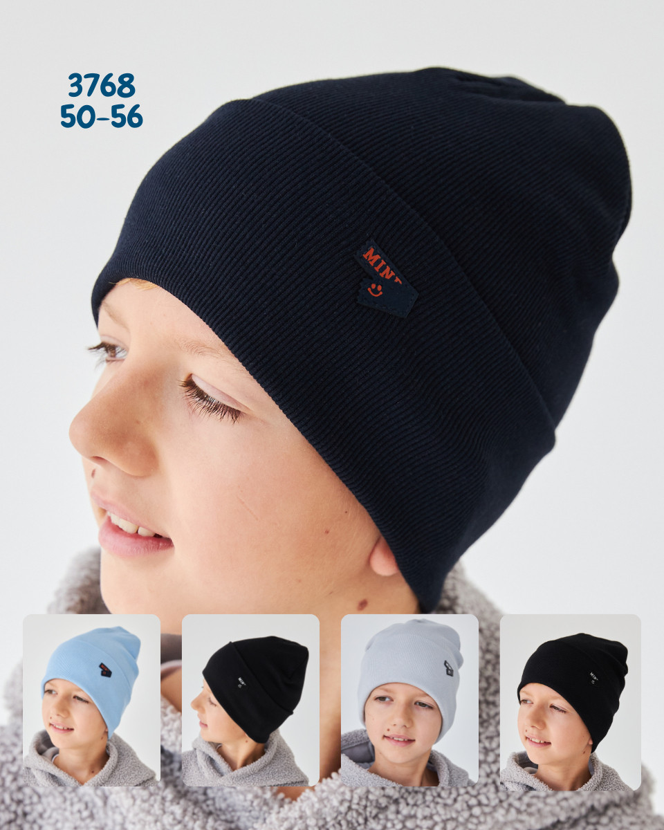 Шапка двошарова з відворотом для хлопчиків, фото 1