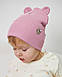 Шапка двошарова з вушками для дівчаток арт. 3433, фото 5