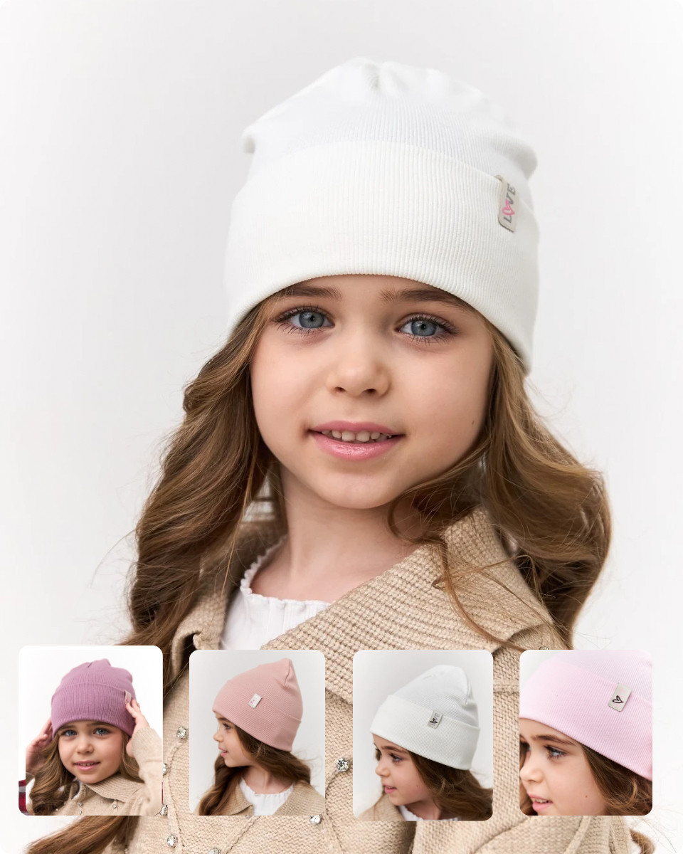Шапка для дівчинки на весну-осінь оптом - Артикул 3671, фото 1