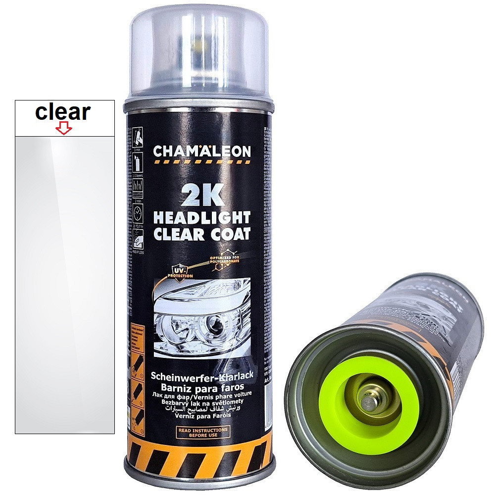 Акриловий захисний лак спрей для фар прозорий Chameleon 2K Headlight Clear Coat Spray 200мл