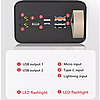 Повербанк Power Bank K-320 із ліхтариком зовнішній акумулятор на 4 роз'єми 30000 mAh, фото 7