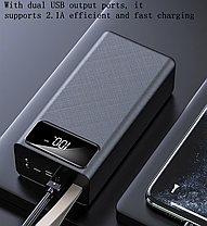 Повербанк Power Bank K-320 із ліхтариком зовнішній акумулятор на 4 роз'єми 30000 mAh, фото 2