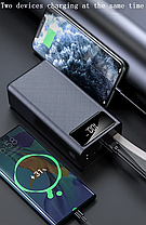 Повербанк Power Bank K-320 із ліхтариком зовнішній акумулятор на 4 роз'єми 30000 mAh, фото 4