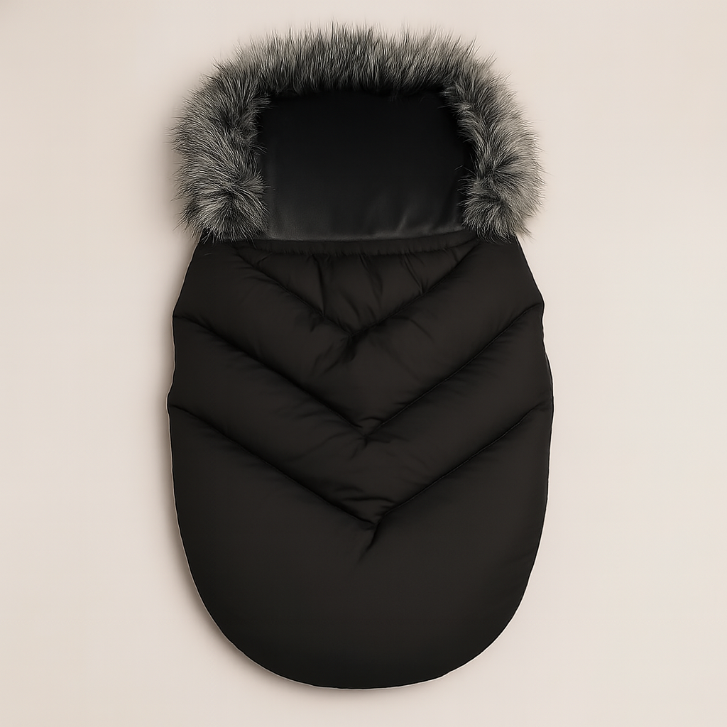 Конверт зимовий дитячий — чорний, утеплений, для коляски та санок, 0–3 роки, фото 1