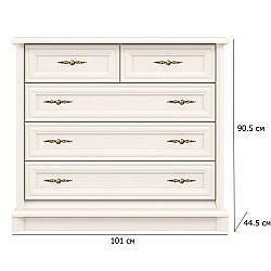 Комод із висувними шухлядами Соната нью 5S/10 101 см кашемір у стилі неокласика для спальні