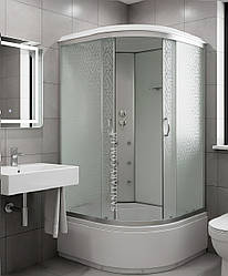 Гідромасажний бокс асиметричний ko&po лівий 218-2 120x80 см душoва кабіна з малюнком глибокий піддон