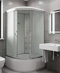 Гідромасажний бокс асиметричний 120x80 см ko&po 218-2 правий, душова кабіна з малюнком на глибокому піддоні