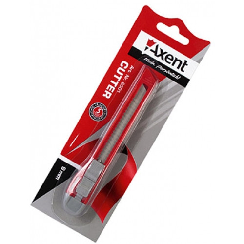 Ніж канцелярський Axent, мет. напрямні, 9 мм, автофіксатор ps0.48 6601-A