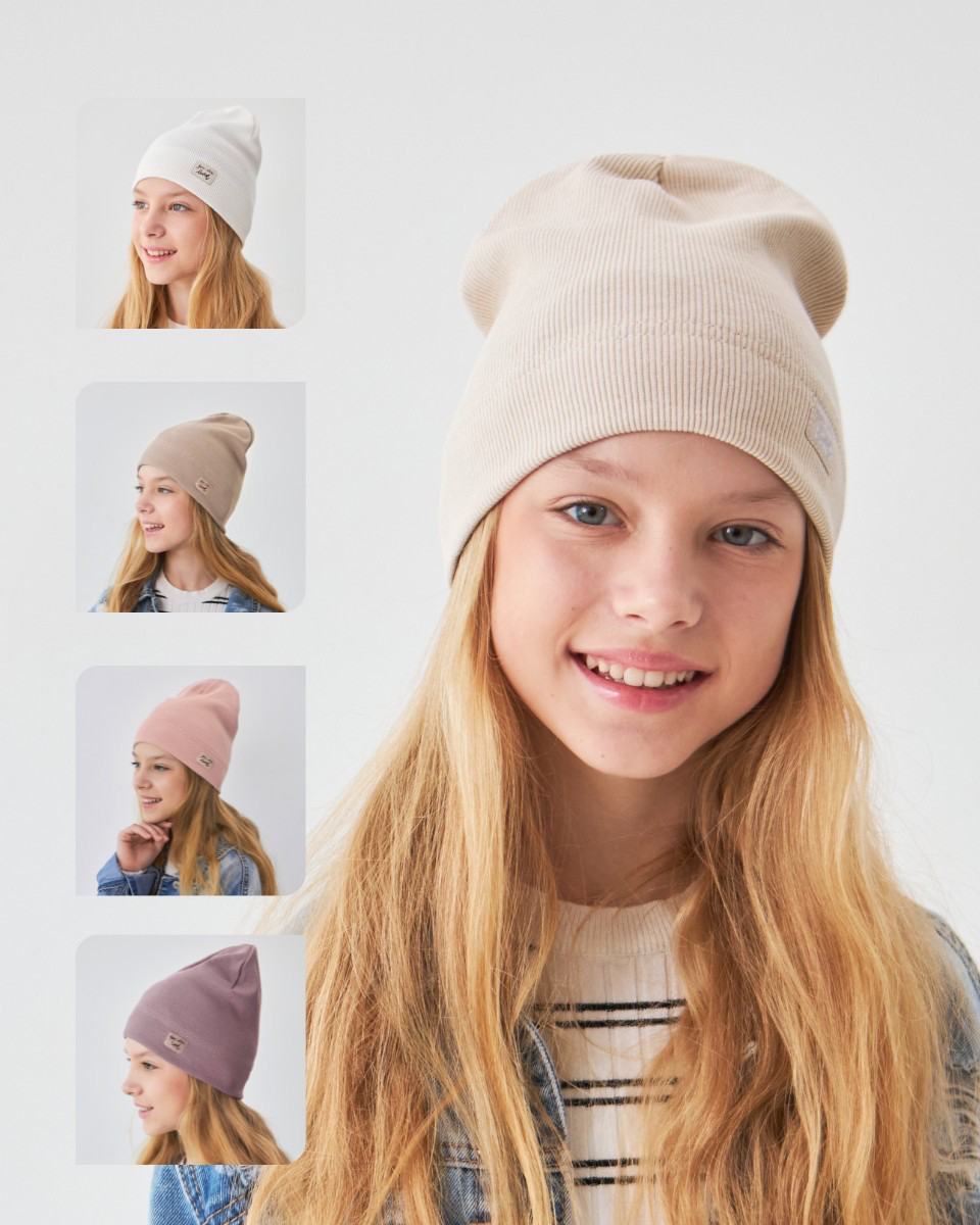 Шапка одношарова для дівчаток, фото 1