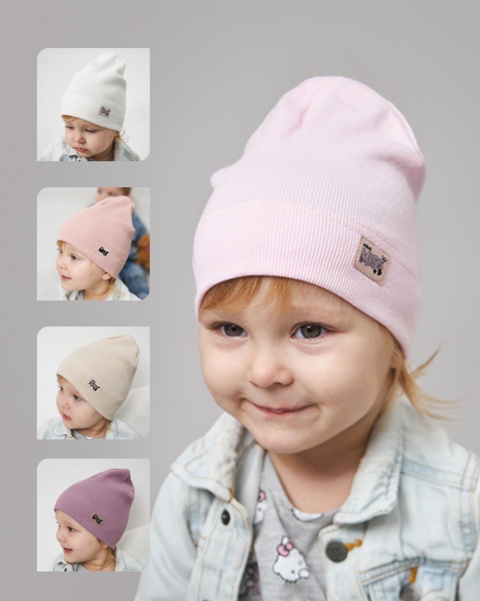 Шапка одношарова для дівчаток арт. 3478, фото 1