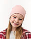 Шапка одношарова з відворотом для дівчаток, фото 2