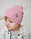 Шапка одношарова з відворотом для дівчаток арт. 3419, фото 5