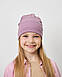 Шапка одношарова з відворотом для дівчаток арт. 3438, фото 3