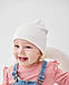 Шапка одношарова з відворотом для дівчаток арт. 3444, фото 3