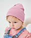 Шапка одношарова з відворотом для дівчаток арт. 3444, фото 5