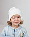 Шапка одношарова з відворотом для дівчаток арт. 3450, фото 3