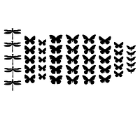 3Д-бабочки из картона 3Д декор набор Микс (бабочки стрекозы мотыльки) матовая картон Комплект 25 шт.