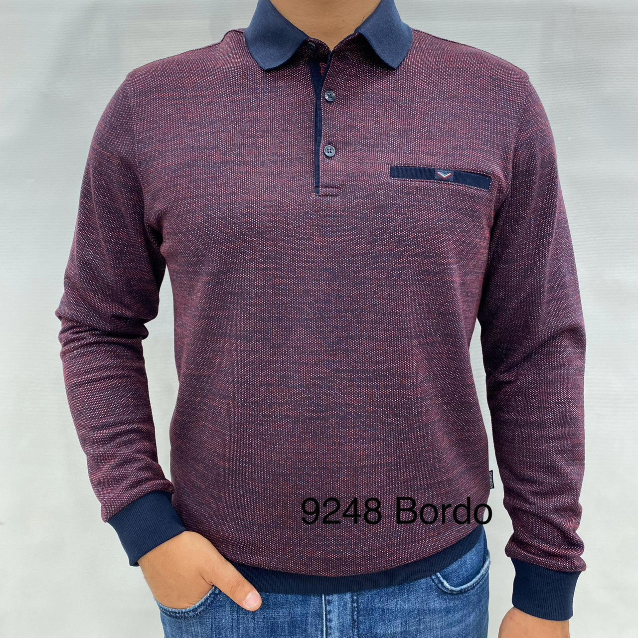 Реглан чоловічий Caporicco 9248 BTL BORDO 70% бавовна 20% віскоза 10% еластан 2XL(Р), фото 1