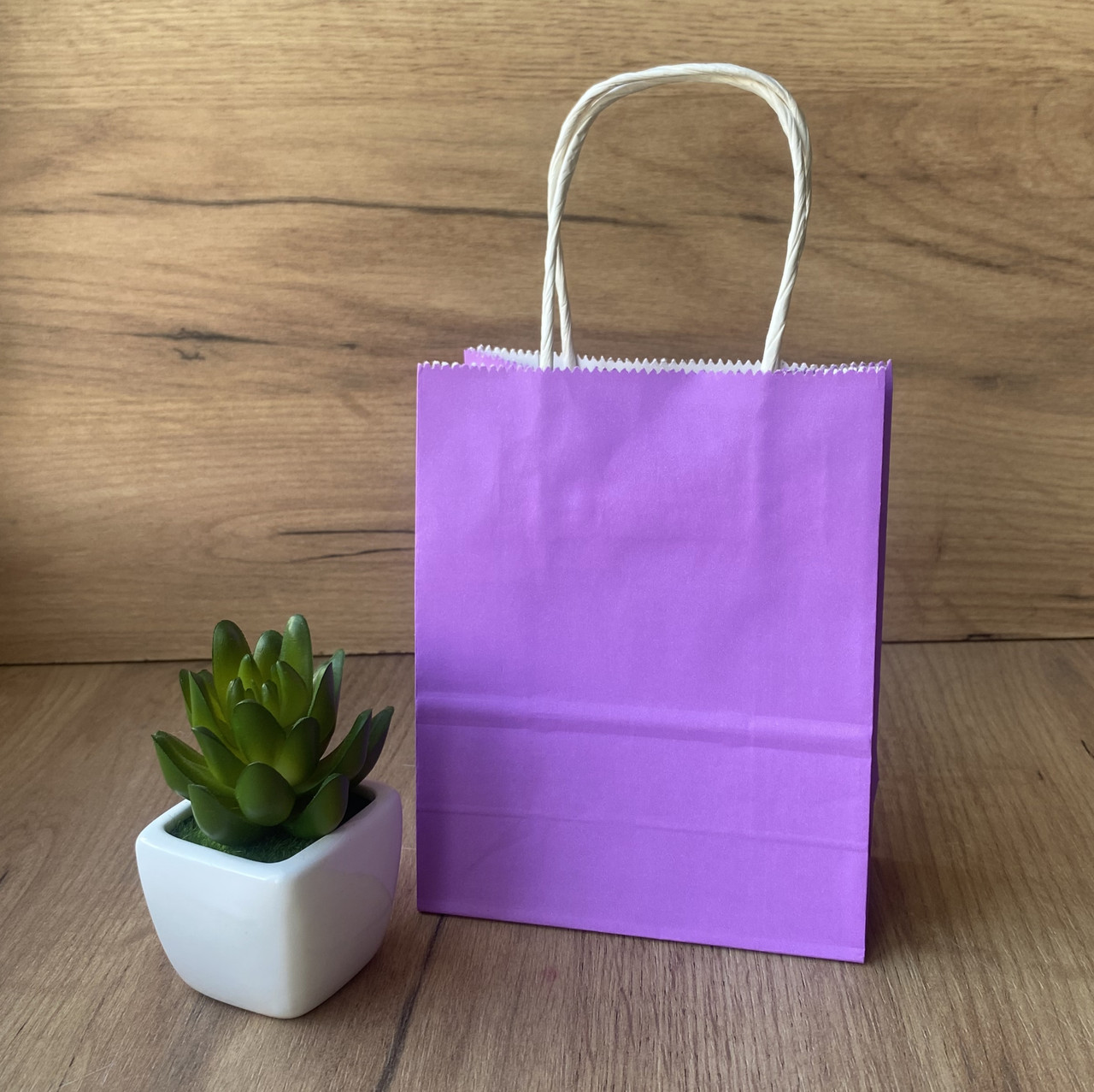 Крафт пакет фіолетовий 120*60*150 мм, папір 100 г/м2, фото 1