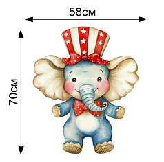 Наліпка для ростової фігури - Цирковий слоник ( 70х58см )