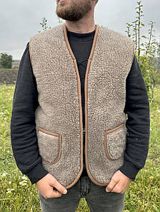 Жилетка з овечої вовни на блискавці Унісекс (46–62 р.) – тепла, натуральна, комфортна, для дому та прогулянок
