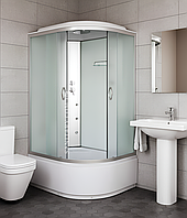 Гидромассажный бокс ko&po 218 120x80 левый душевая кабина матовые стекла 6 форсунок с глубоким поддоном